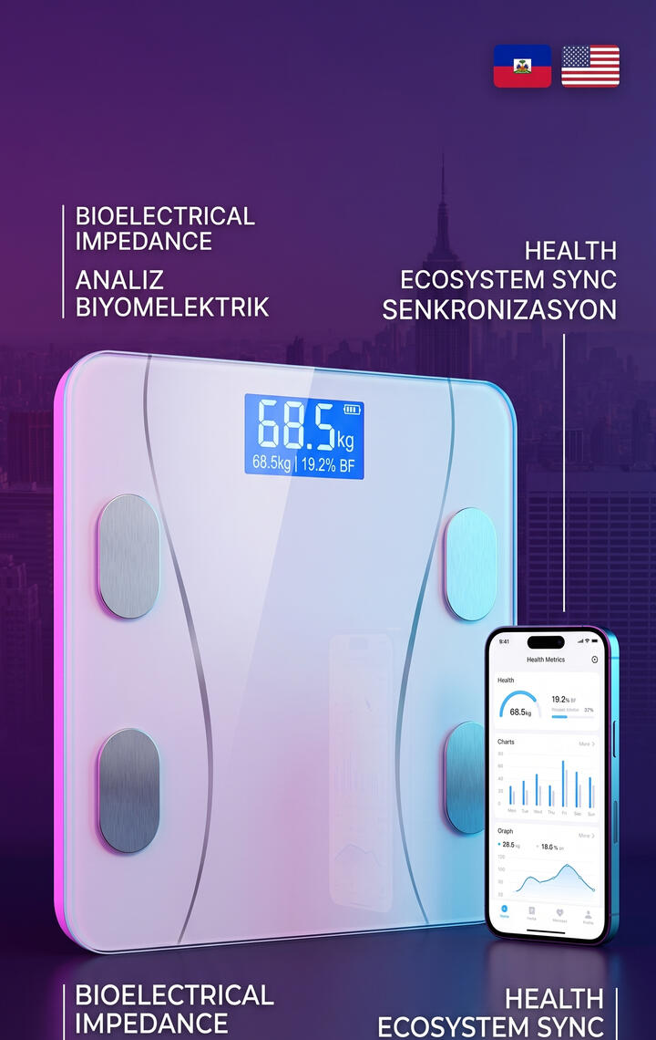 Smart Bluetooth Body Fat Scale – Body Composition Analyzer