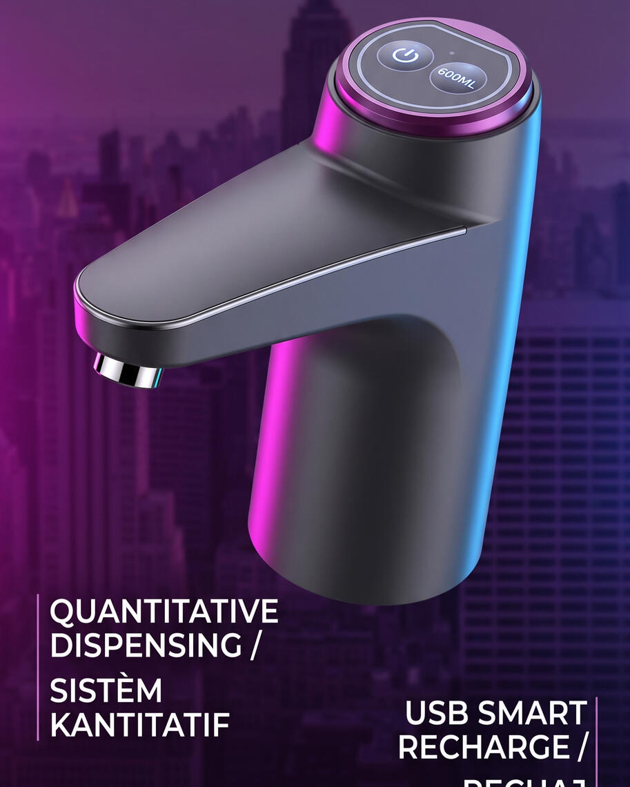 Smart Touch Automatic Water Bottle Pump – Electronic 5-Gallon Dispenser with Volume Control